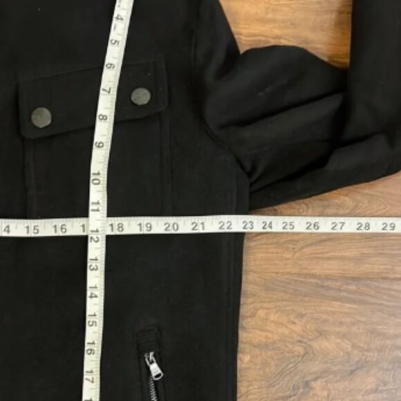 Michael Kors Heavy Black Wool Jacket with Stand-Up Collar - Picture 13 of 15